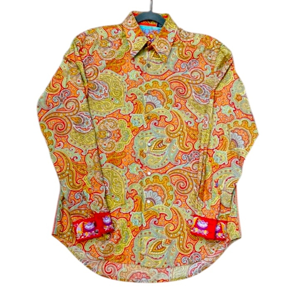 NWOT Robert Graham Presley Cotton Silk Embroidery T-shirt Size M